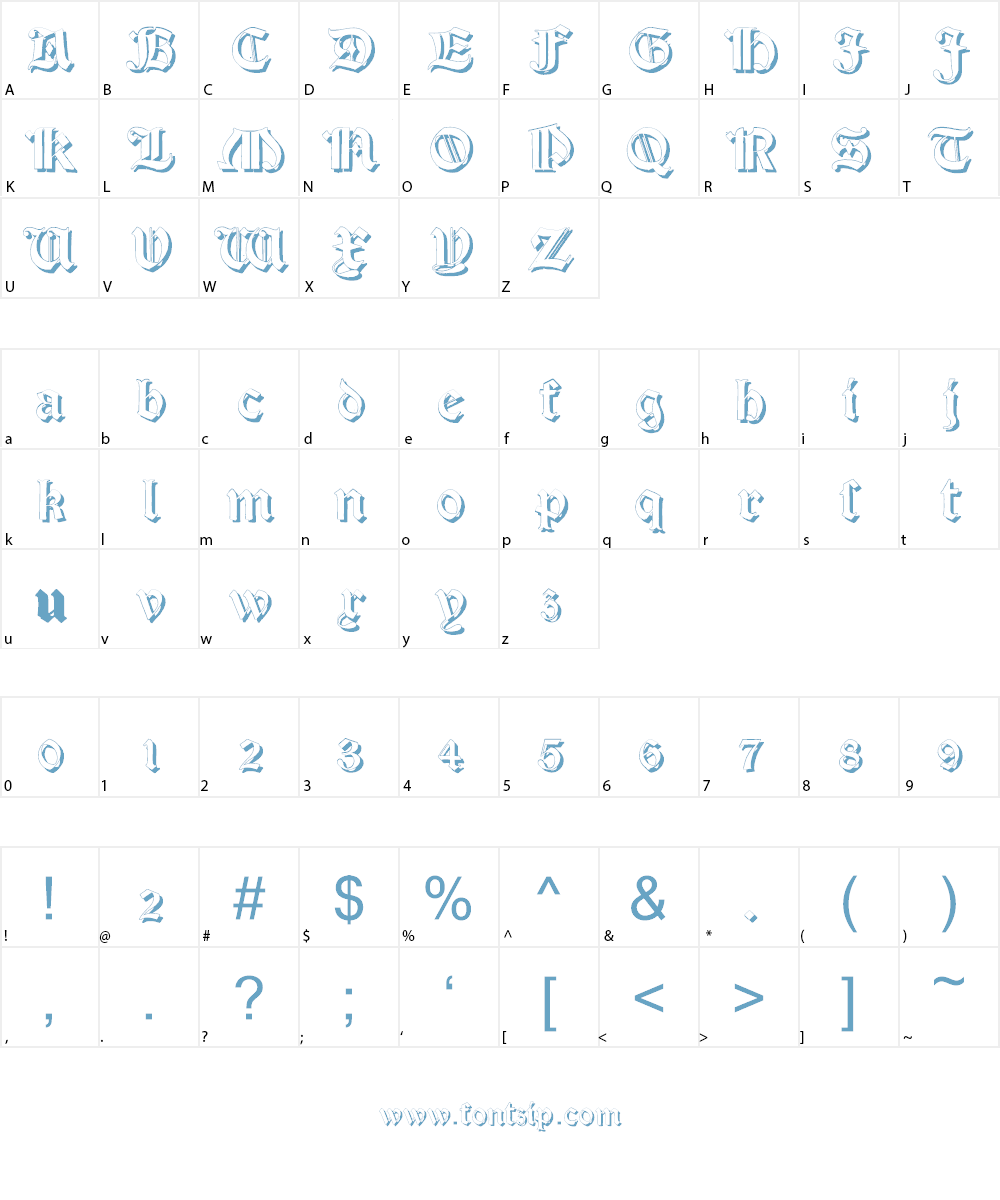 Salterio Shadow Two Font Character